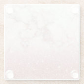 エレガントなのどのばら色の金ゴールドのグリッターの白い大理石のグラデーション ガラスコースター (裏面)