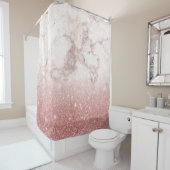 エレガントなのどのばら色の金ゴールドのグリッターの白い大理石のグラデーション シャワーカーテン (インサイチュ)