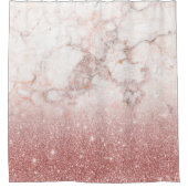 エレガントなのどのばら色の金ゴールドのグリッターの白い大理石のグラデーション シャワーカーテン (正面)