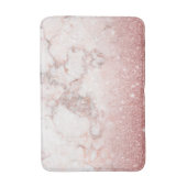 エレガントなのどのばら色の金ゴールドのグリッターの白い大理石のグラデーション バスマット (正面縦)