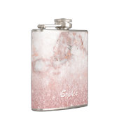 エレガントなのどのばら色の金ゴールドのグリッターの白い大理石のグラデーション フラスク (右)