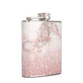 エレガントなのどのばら色の金ゴールドのグリッターの白い大理石のグラデーション フラスク (右)