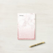 エレガントなのどのばら色の金ゴールドのグリッターの白い大理石のグラデーション ポストイット (デスク上)