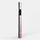 エレガントなのどのばら色の金ゴールドのグリッターの白い大理石のグラデーション Case-Mate iPhoneケース (裏面/右)