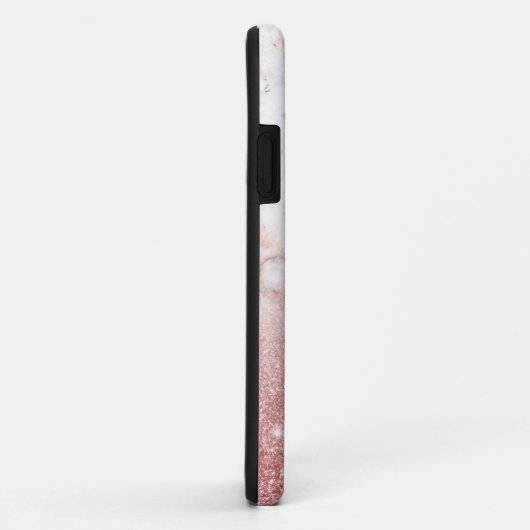 エレガントなのどのばら色の金ゴールドのグリッターの白い大理石のグラデーション Case-Mate iPhoneケース (裏面/右)