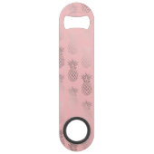 エレガントなのどのばら色の金ゴールドのピンクのパイナップルパターン スピード栓抜き (裏面)