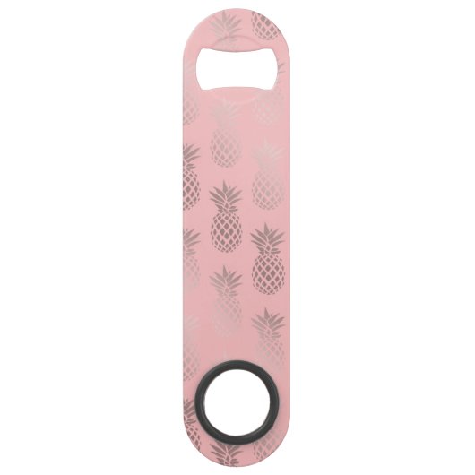 エレガントなのどのばら色の金ゴールドのピンクのパイナップルパターン スピード栓抜き (正面)