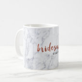エレガントなのどのばら色の金ゴールドの白人の大理石の新婦付添人 コーヒーマグカップ (正面左)