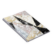 エレガントなのどのばら色の金ゴールドの白黒の上品の大理石 ノートブック (右側)