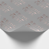 エレガントなのどのばら色の金ゴールドの花嫁の種族のデザイン ラッピングペーパー (角)