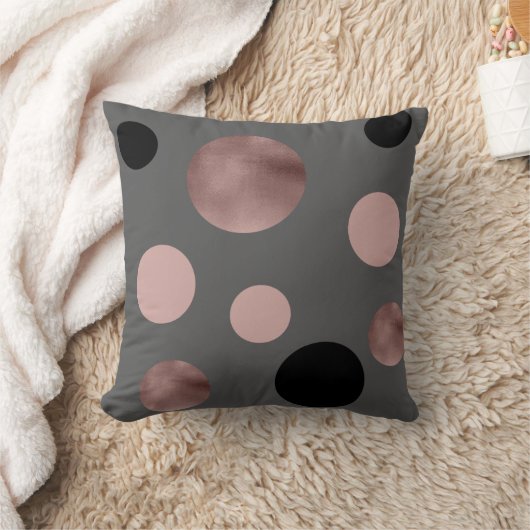 エレガントなのどのばら色の金ゴールドの赤面のピンクの黒は一周します クッション (ブランケット)