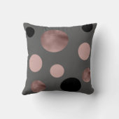 エレガントなのどのばら色の金ゴールドの赤面のピンクの黒は一周します クッション (裏面)