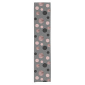 エレガントなのどのばら色の金ゴールドの赤面のピンクの黒は一周します ショートテーブルランナー (正面)