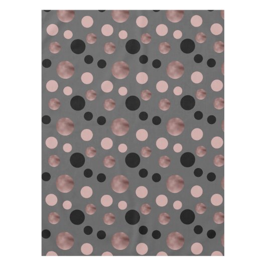 エレガントなのどのばら色の金ゴールドの赤面のピンクの黒は一周します テーブルクロス (正面)