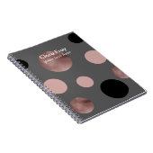 エレガントなのどのばら色の金ゴールドの赤面のピンクの黒は一周します ノートブック (右側)