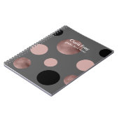 エレガントなのどのばら色の金ゴールドの赤面のピンクの黒は一周します ノートブック (左側)