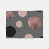 エレガントなのどのばら色の金ゴールドの赤面のピンクの黒は一周します フリースブランケット (正面(横))