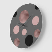 エレガントなのどのばら色の金ゴールドの赤面のピンクの黒は一周します ラージ壁時計 (傾斜)
