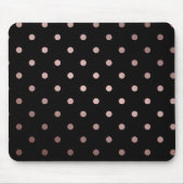 エレガントなのどのばら色の金ゴールドの黒の水玉模様 マウスパッド (正面)