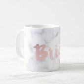 エレガントなのどのばら色の金ゴールドの"花嫁"の白い大理石 コーヒーマグカップ (正面左)