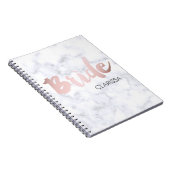 エレガントなのどのばら色の金ゴールドの"花嫁"の白い大理石 ノートブック (右側)