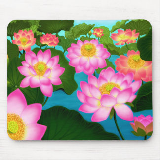 エレガントなはすの花のマウスパッド マウスパッド