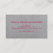 エレガントなはすの花のロゴのヨガの紫色の背景 名刺 (裏面)