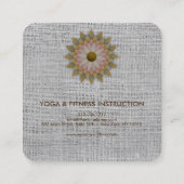 エレガントなはすの花のロゴのヨガ スクエア名刺 (裏面)