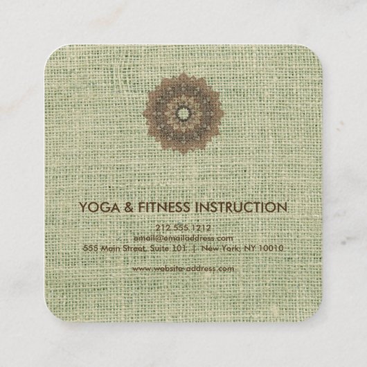 エレガントなはすの花のロゴのヨガ スクエア名刺 (裏面)