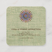 エレガントなはすの花のロゴのヨガ スクエア名刺 (裏面)