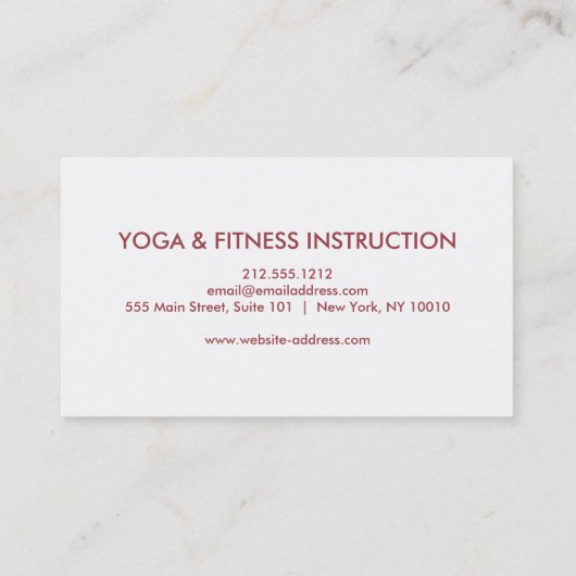 エレガントなはすの花の曼荼羅のロゴのヨガのインストラクター 名刺 (裏面)