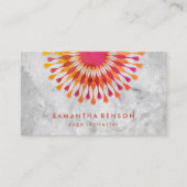エレガントなはすの花の白人の大理石のヨガのインストラクター 名刺 (正面)