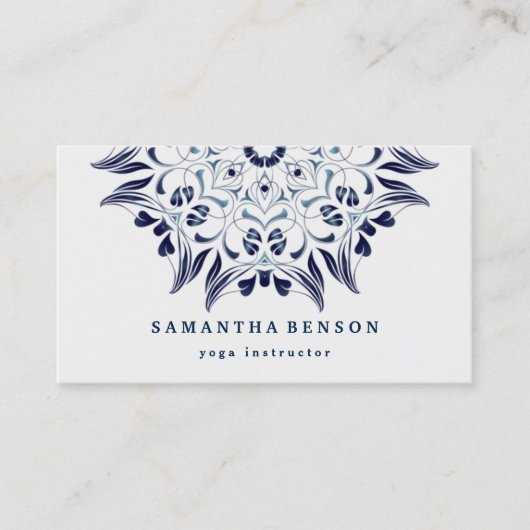 エレガントなはすロゴのヨガの黙想の健康 名刺 (正面)