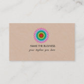 エレガントなはすロゴの花の木製の健康の健康 名刺 (裏面)