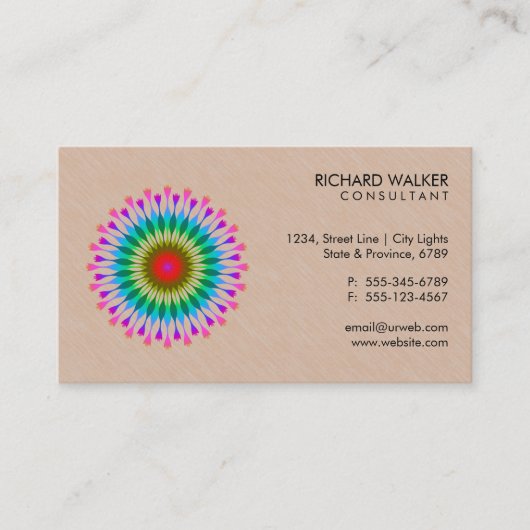 エレガントなはすロゴの花の木製の健康の健康 名刺 (正面)