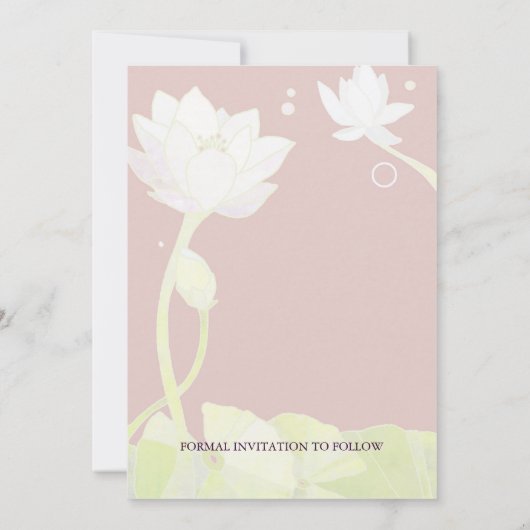 エレガントなはす結婚式の保存日付の招待状 セーブザデート (裏面)