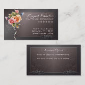 エレガントなばら色の名刺 名刺 (正面/裏面)