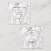 エレガントなばら色の大理石のモダンなデザインのテンプレート スクエア名刺 (正面/裏面)