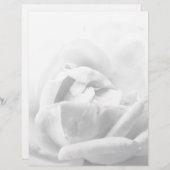 エレガントなばら色の花の花の白黒ガーリー レターヘッド (正面/裏面)