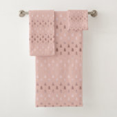 エレガントなばら色の金ゴールドおよびピンクのクリスマスツリーパターン バスタオルセット (インサイチュ)