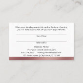 エレガントなばら色の金ゴールドおよび黒くストライプのな紹介カード 紹介カード (裏面)