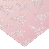 エレガントなばら色の金ゴールドのグリッターのクリスマスツリーパターン ショートテーブルランナー (コーナー)