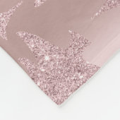 エレガントなばら色の金ゴールドのグリッターのクリスマスツリーパターン フリースブランケット (角)