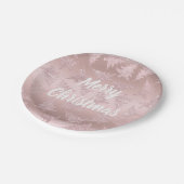 エレガントなばら色の金ゴールドのグリッターのクリスマスツリーパターン ペーパープレート (アングル)