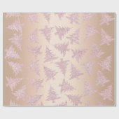 エレガントなばら色の金ゴールドのグリッターのクリスマスツリーパターン ラッピングペーパー (フラット)