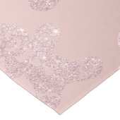 エレガントなばら色の金ゴールドのグリッターのジンジャーブレッドマンパターン ショートテーブルランナー (コーナー)