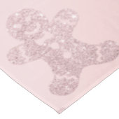 エレガントなばら色の金ゴールドのグリッターのジンジャーブレッドマンパターン テーブルクロス (アングル)