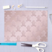 エレガントなばら色の金ゴールドのグリッターのジンジャーブレッドマンパターン 薄葉紙 (クラフト)