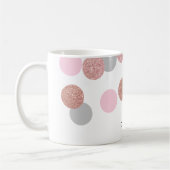 エレガントなばら色の金ゴールドのグリッターのパステル調ピンクの紙吹雪 コーヒーマグカップ (左)