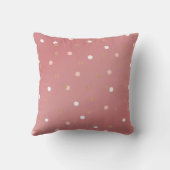 エレガントなばら色の金ゴールドのグリッターのピンクの水玉模様パターン クッション (裏面)